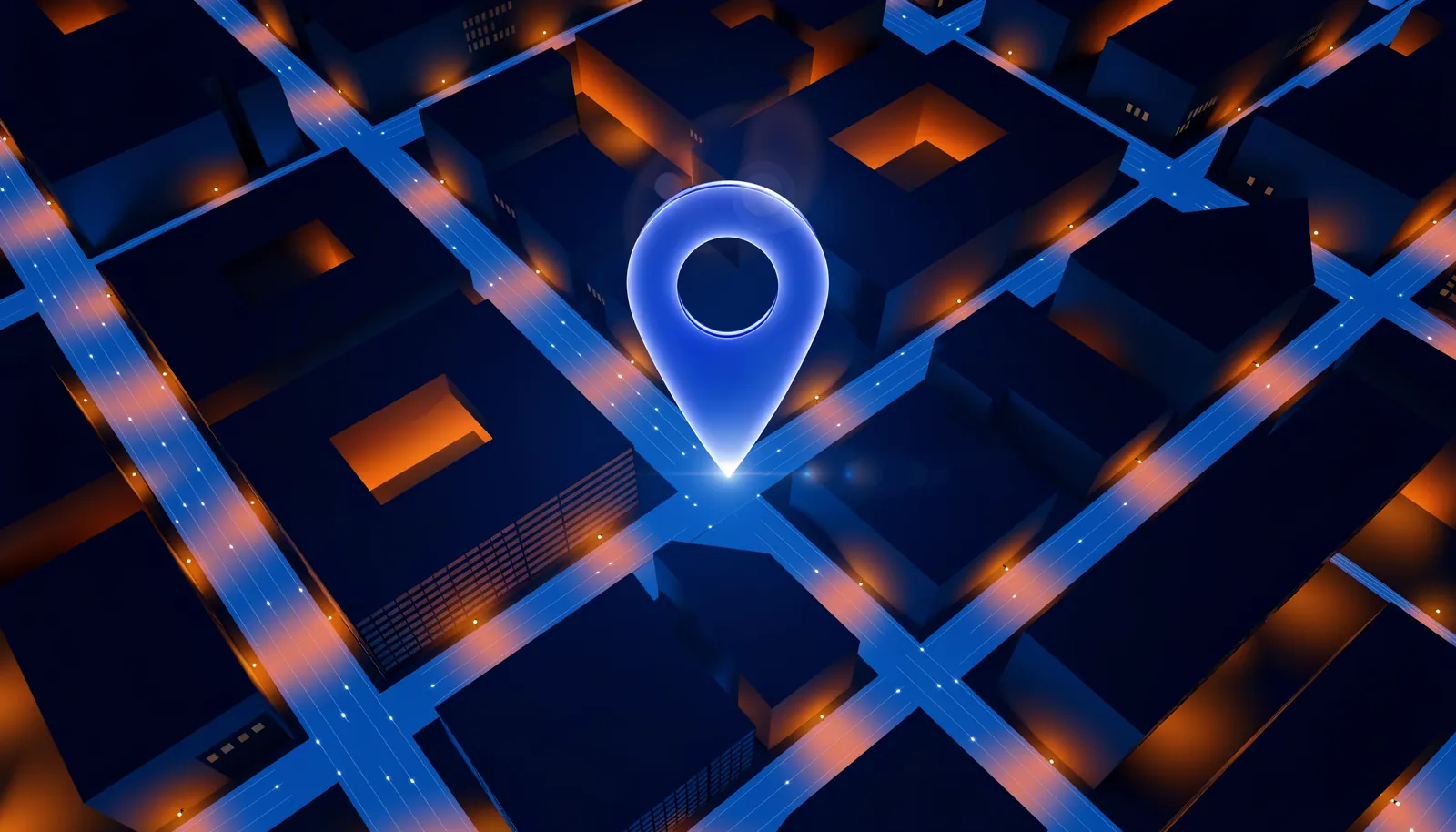 Carte de ville avec pin de localisation pour le SEO local